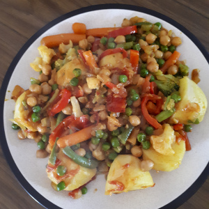 chickpeas vegetables and potato medley natures trinity