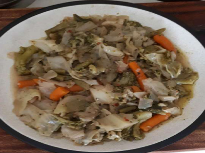 white cabbage with mixed vegetables